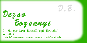 dezso bozsanyi business card